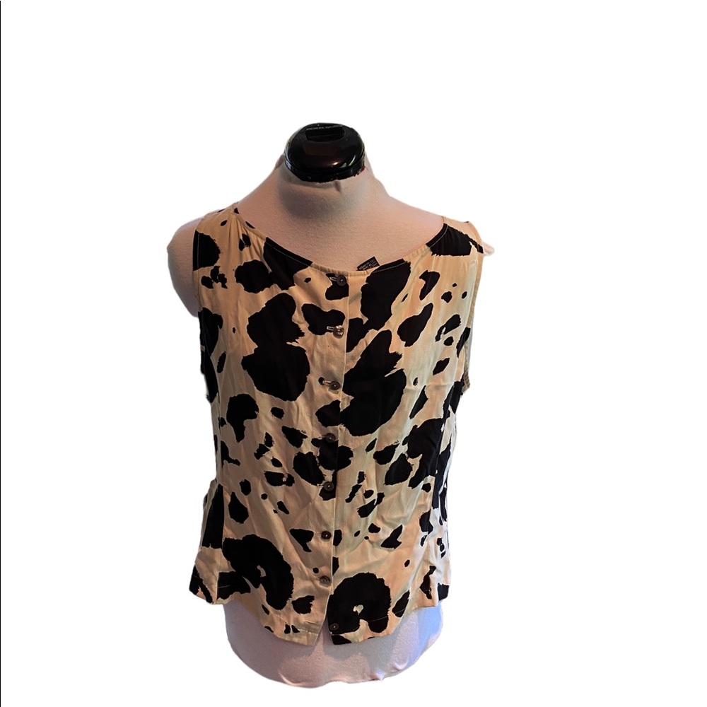 Dana B. and Karen Size 14 100% Silk Sleeveless Buttons Down Back Shirt N…